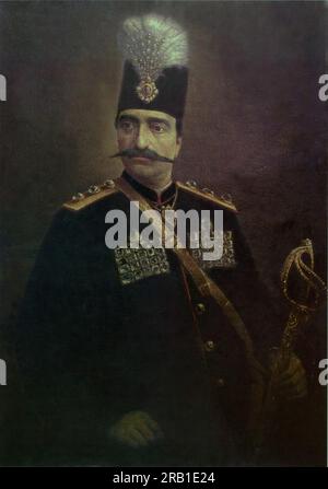 Portrait of Naser al-Din Shah Qajar by Kamal-ol-Molk Stock Photo