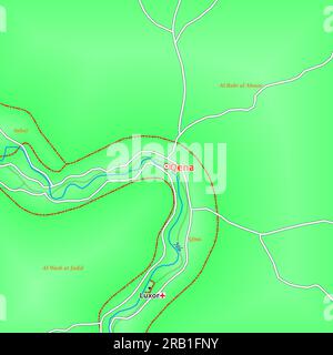 Map of Qom City in Iran Stock Photo