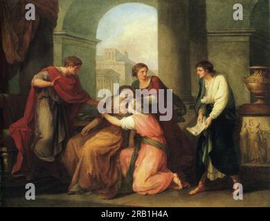 Virgil Reading the Aeneid to Augustus and Octavia by Angelica Kauffman Stock Photo