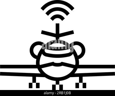 flight control system aeronautical engineer isometric icon vector ...
