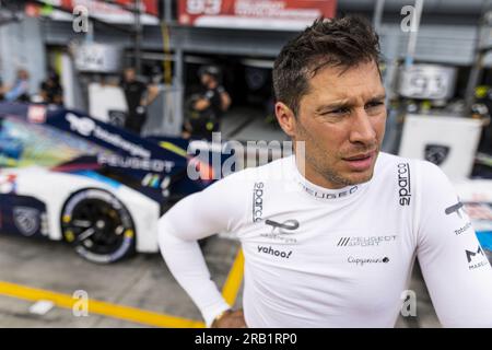 DUVAL Loic (fra), Peugeot TotalEnergies Hybrid 9X8 Hypercar, portrait during the 6 Hours of Monza 2023, 3rd round of the 2023 FIA World Endurance Championship, from July 7 to 9, 2023 on the Autodrome Nazionale di Monza, in Monza, Italy Stock Photo