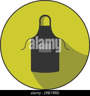 Flat kitchen apron icon is a versatile vector illustration that can be used for a variety of purposes, The icon is simple yet stylish. Stock Vector