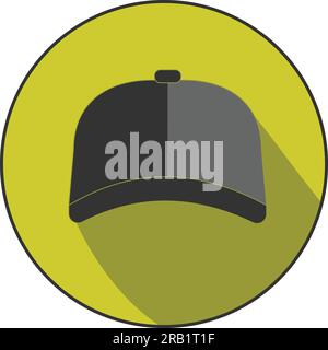 Flat fashion cap icon is a versatile vector illustration that can be used for a variety of purposes,  The icon is simple yet stylish. Stock Vector