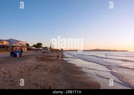 Amazing scenery by the sea in Acharavi beach, north Corfu, Greece Stock Photo