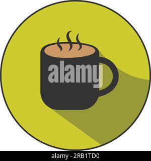 Flat icon of a mug. It is a simple, yet elegant design that would be perfect for a variety of uses, including website design, app developmen Stock Vector