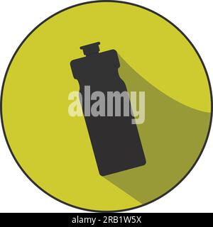 Flat icon of a water bottle. It is a simple, yet elegant design that would be perfect for a variety of uses, including website design, app development Stock Vector