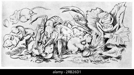 Krigen Mellom Froskene Og Musene 13 1885 by Theodor Severin Kittelsen Stock Photo