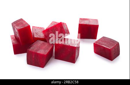 Pieces of fresh beet on white background Stock Photo