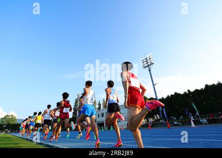 Fukagawa at Fukagawa City Athletic Stadium, Hokkaido, Japan. 5th July, 2023. General view Athletics : Hokuren Distance Challenge 2023 in Fukagawa at Fukagawa City Athletic Stadium, Hokkaido, Japan . Credit: Naoki Nishimura/AFLO SPORT/Alamy Live News Stock Photo