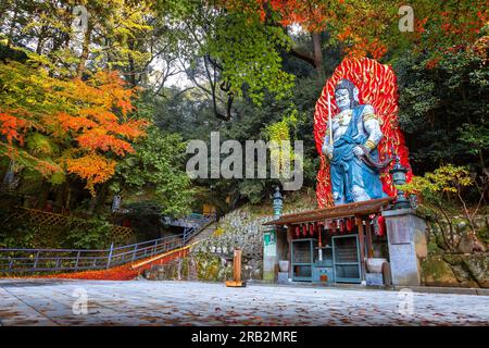 Fukuoka, Japan - Nov 21 2022: Fudou Myouou is a fierce Buddhist deity said to protect worshipers from disasters or harm at Nanzoin Temple Stock Photo