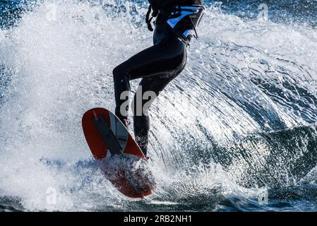 Kiteboarding, Victoria, Vancouver Island, BC, Canada Stock Photo