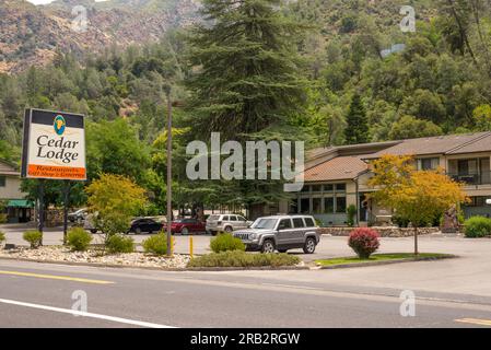 Cedar Lodge. El Portal, California, USA. Stock Photo