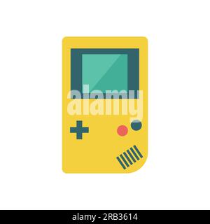 Retro portable game console in flat style. Vector illustration Stock Vector