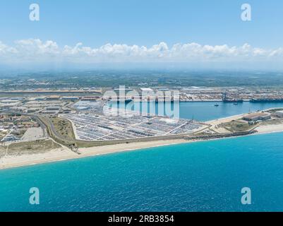 Commerciarl Harbor of Gioia Tauro, Calabria Stock Photo