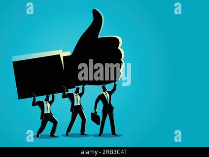 Business concept illustration of giant hand squeezes a businessman ...