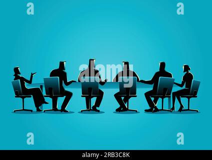 Business concept illustration of a business people having a meeting Stock Vector