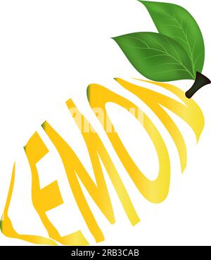 Fresh juicy lemon lettering. Can be used for background, postcard, web ...