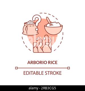 Customizable arborio rice icon heatflation concept Stock Vector