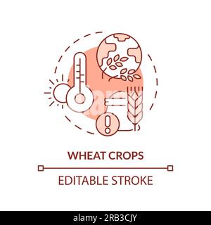 Customizable wheat crops icon heatflation concept Stock Vector