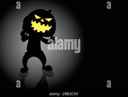 Halloween pumpkin or Jack O'Lantern on dark background Stock Vector