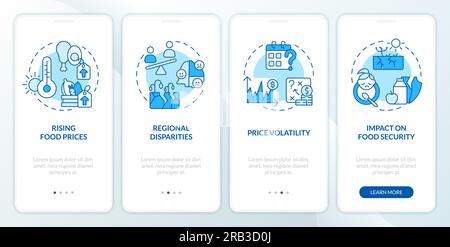 Walkthrough heatflation concept with linear blue icons Stock Vector