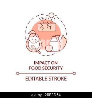 Impact on food security icon heatflation concept Stock Vector