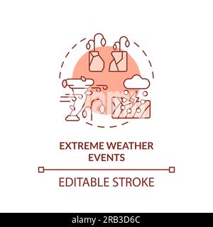 Customizable extreme weather events icon heatflation concept Stock Vector