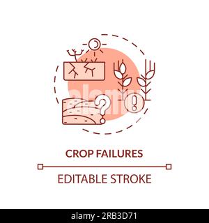 Customizable crop failures icon heatflation concept Stock Vector