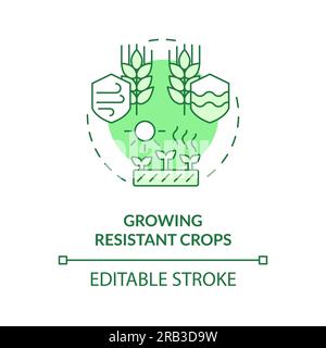 Growing resistant crops icon heatflation concept Stock Vector