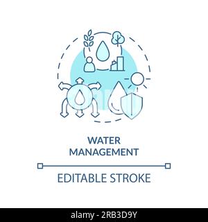 Water management icon heatflation concept Stock Vector