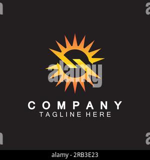 Letter S icon with Sun rays for Sun logo vector design template Stock ...