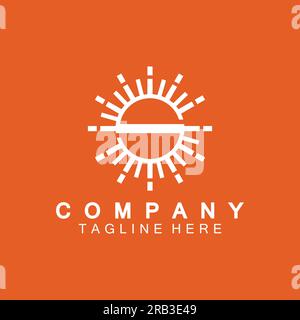 Letter S icon with Sun rays for Sun logo vector design template Stock Vector