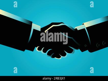 Business concept illustration of shaking hands Stock Vector