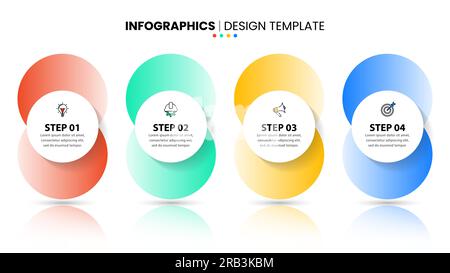 Infographic template with icons and 4 options or steps. Can be used for workflow layout, diagram, banner, webdesign. Vector illustration Stock Vector