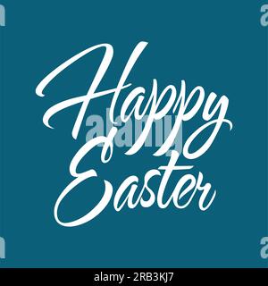 Happy Easter text in script or hand written font type Stock Vector