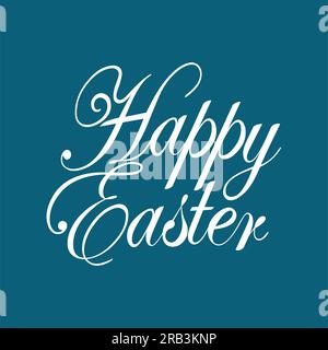 Happy Easter text in script font type Stock Vector