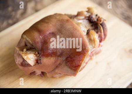 A British gammon shank that has been slow cooked and allowed to cool ...