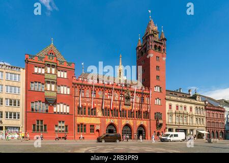 City hall of Basel with blue sky, Switzerland Stock Photo