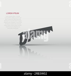 Saw blade icon in flat style. Working tools vector illustration on white isolated background. Hammer business concept. Stock Vector