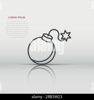 Bomb icon in flat style. Dynamite vector illustration on white isolated background. C4 tnt business concept. Stock Vector
