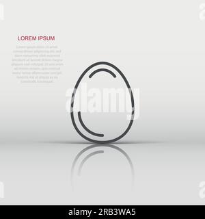 Egg icon in flat style. Breakfast vector illustration on white isolated background. Eggshell business concept. Stock Vector