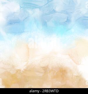 Abstract beach themed hand painted background Stock Vector