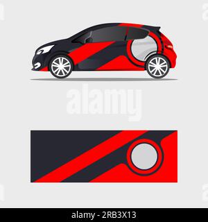wrapping car decal circle concept red design vector Stock Vector