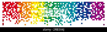 Pixel pattern. Abstract mosaic gradient design background. Rainbow colored background. Vector banner Stock Vector