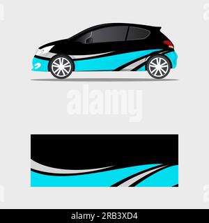 wrapping car decal blue wave creative concept vector Stock Vector