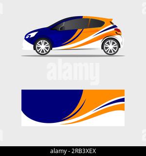 wrapping car decal dark blue luxury creative design vector Stock Vector