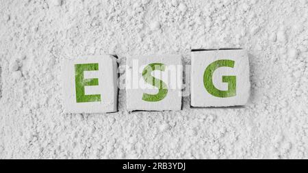 esg icons on white background Stock Photo