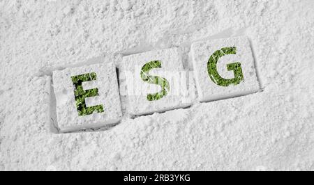 esg icons on white background Stock Photo