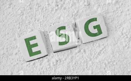 esg icons on white background Stock Photo