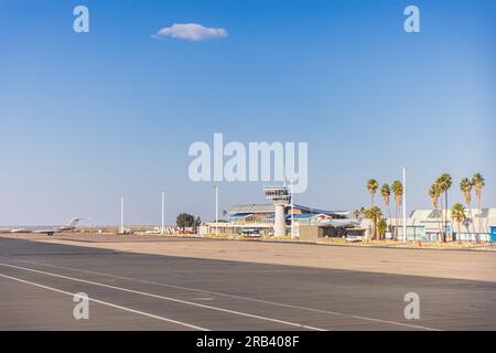 Windhoek, Namibia - July 2, 2023: Hosea Kutako International Airport in Windhoek, Namibia. Stock Photo